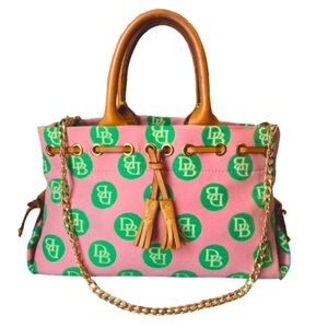 Dooney & Bourke mini bag vintage, modding the crossbody strap, chain included